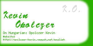 kevin opolczer business card